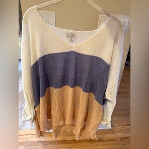 Mud Pie Colorblock Lightweight Knit Sweater — One Size